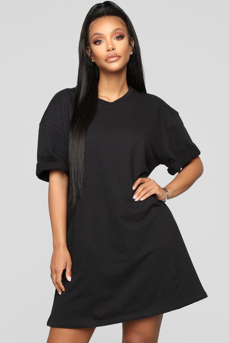 What A Girl Wants T Shirt Dress - Black ...